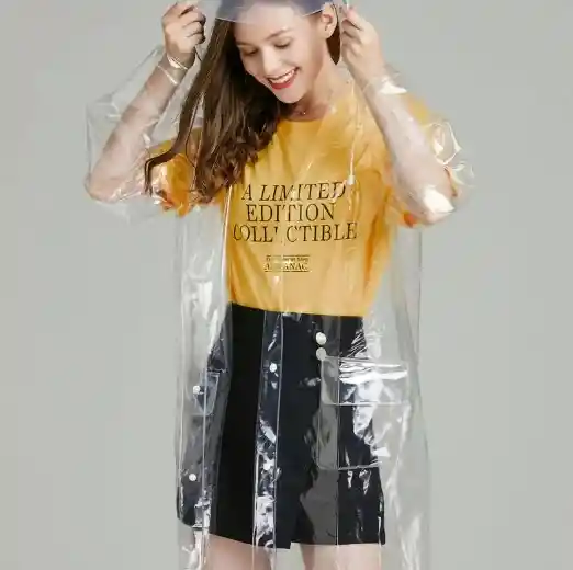 Impermeable Capa Para Lluvia Mujer Carpa Transparente Eva - Regalo