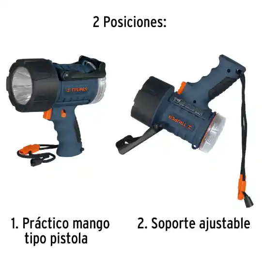 Linterna Recargable Led Alta Potencia 300lm 7w Truper