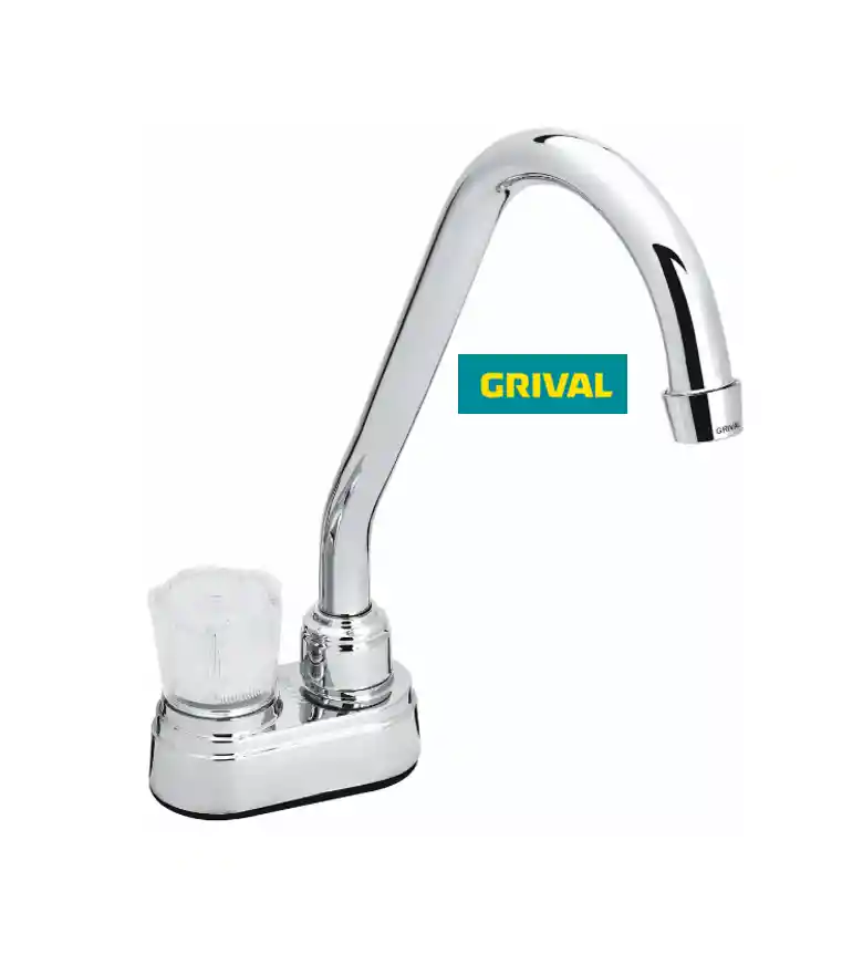 Llave Para Lavaplatos Sencilla Briza Pomo Cristal Grival 325665551