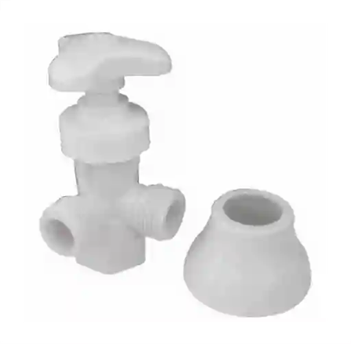 Valvula De Regulacion Doble Plastica Blanca Plastgrifos