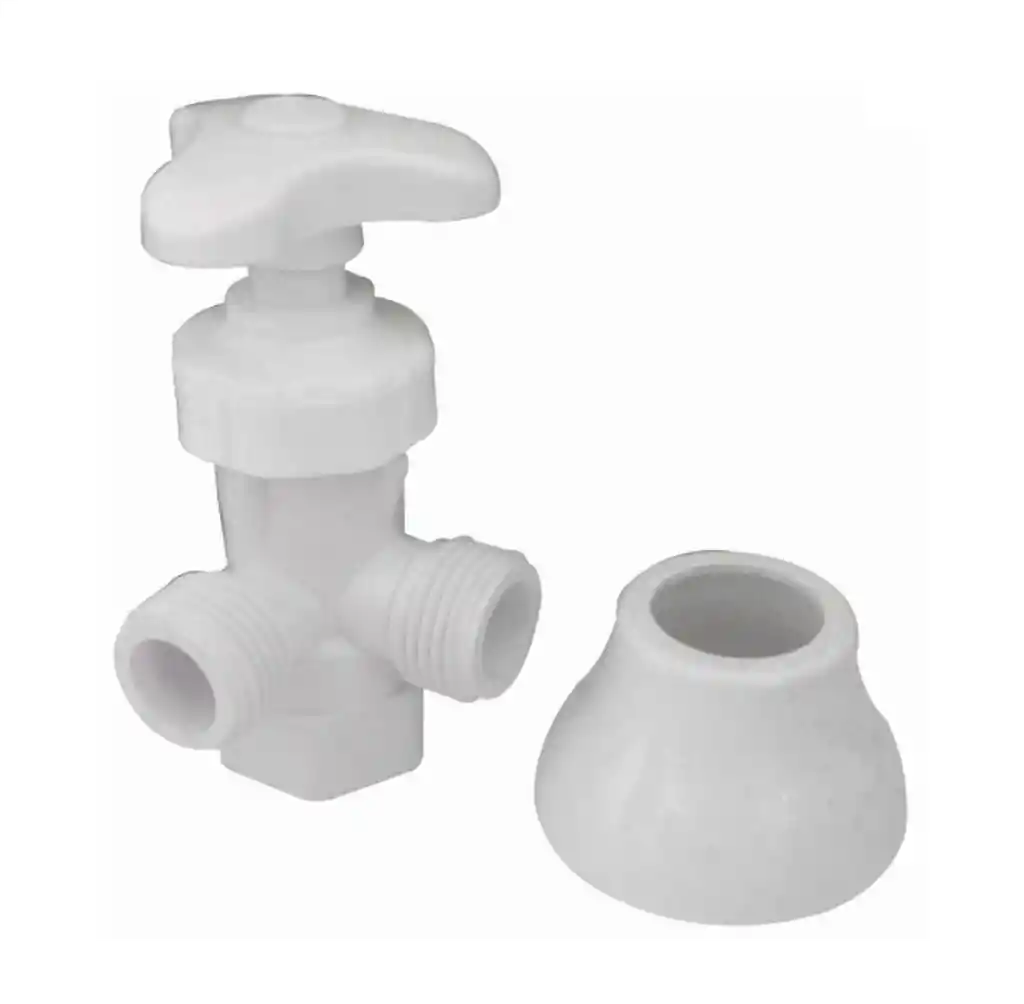 Valvula De Regulacion Doble Plastica Blanca Plastgrifos