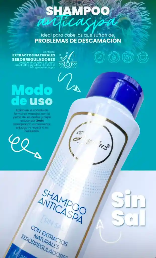 ANYELUZ shampoo de cebolla + shampoo anti caspa ANYELUZ