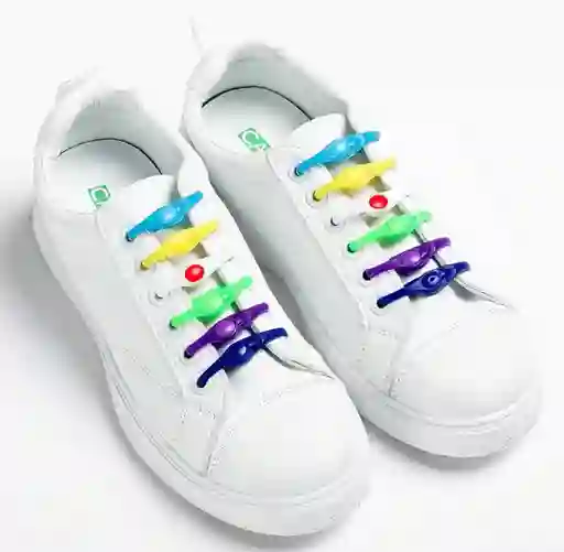 Cordones Zapatos Colores En Silicona Para Tennis/zapatos 10 Pares