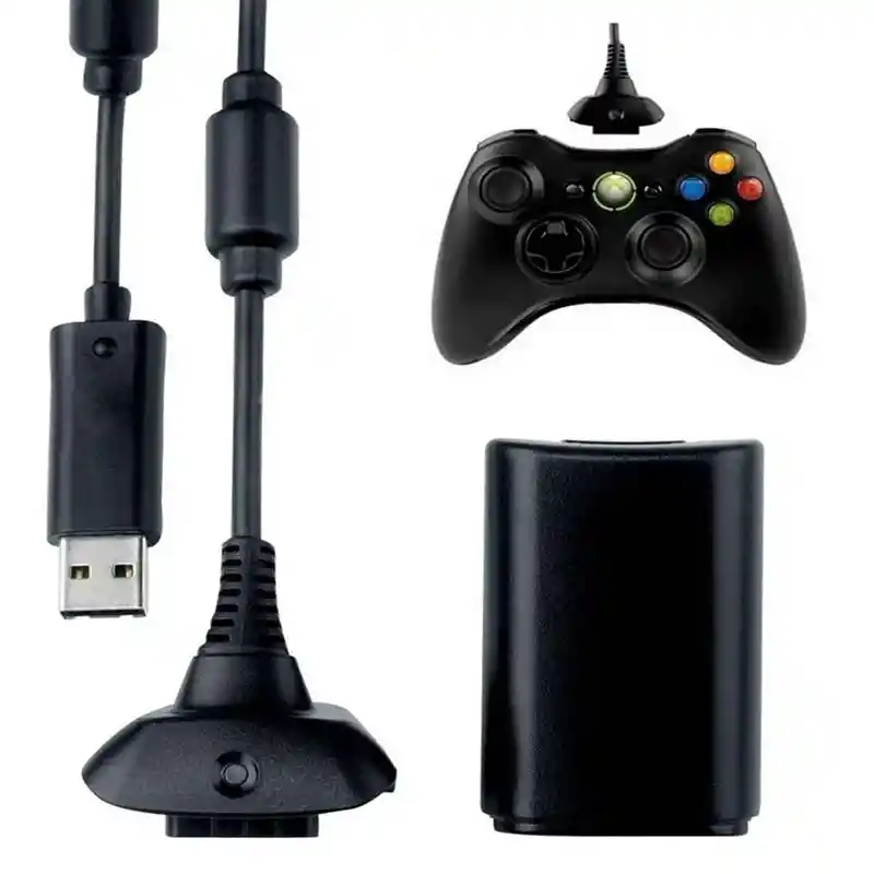 Kit Carga Juego Bateria Pila Xbox 360 Cargador Control 20000