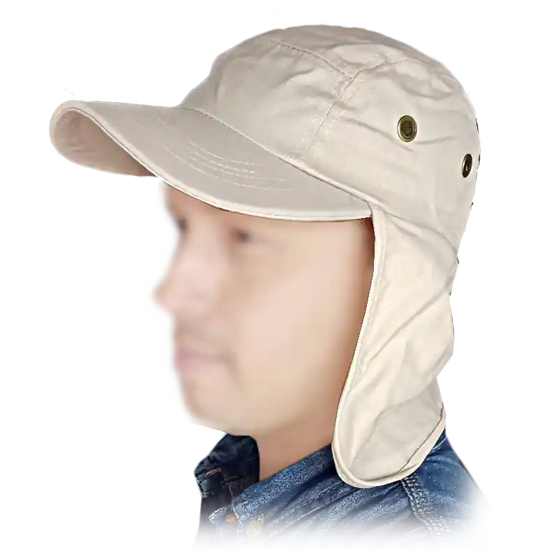 Gorra O Cachucha Safari Pesca Tapa Cuello En Dril Unicolor