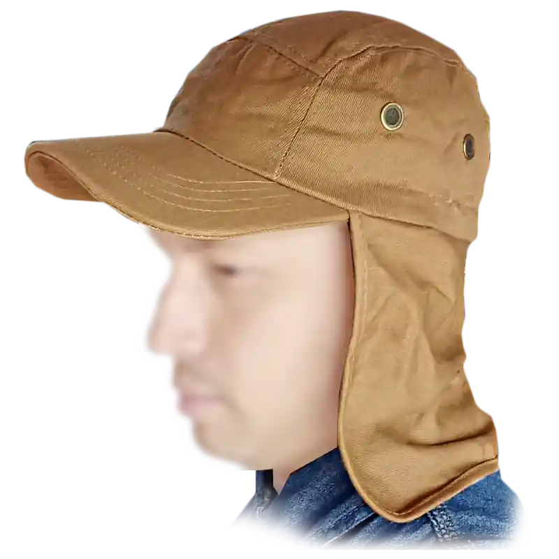 Gorra O Cachucha Safari Pesca Tapa Cuello En Dril Unicolor