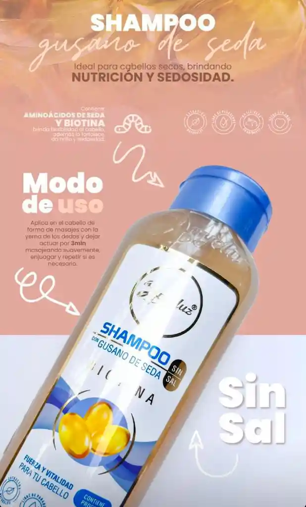  Acondicionador De Cebolla + Shampoo De Gusano De Seda ANYELUZ 