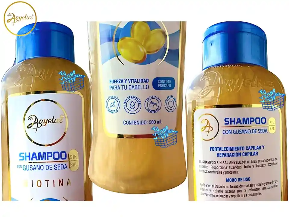  Acondicionador De Cebolla + Shampoo De Gusano De Seda ANYELUZ 