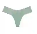 Panty Lace Waist Cotton Thong Talla S - Seasalt Green - Victorias Secret