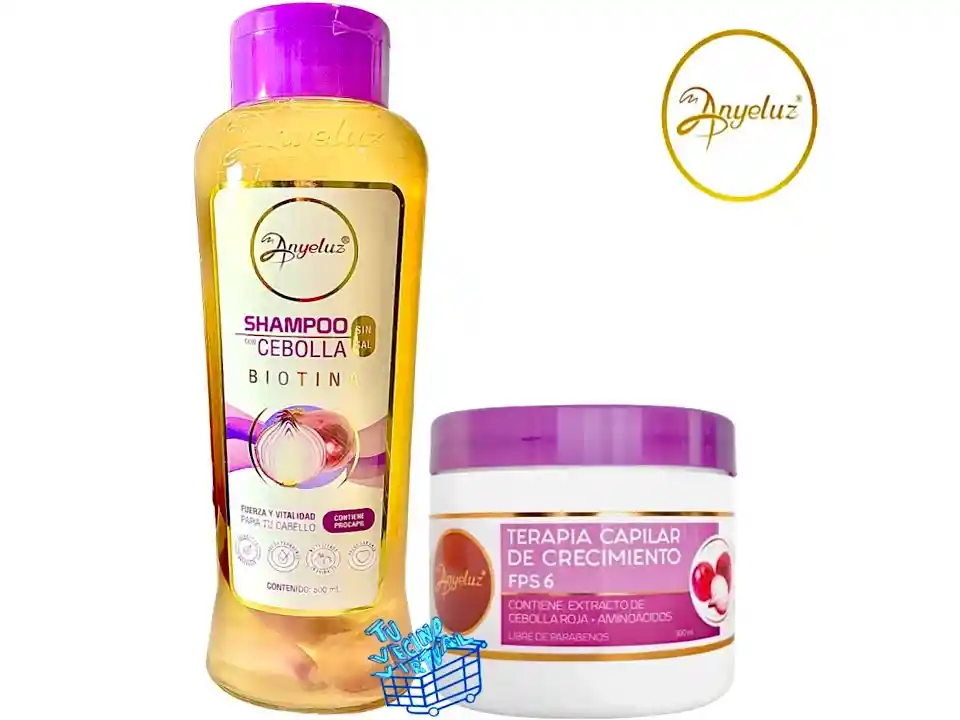  Shampoo De Cebolla + Terapia Capilar Tratamiento ANYELUZ 