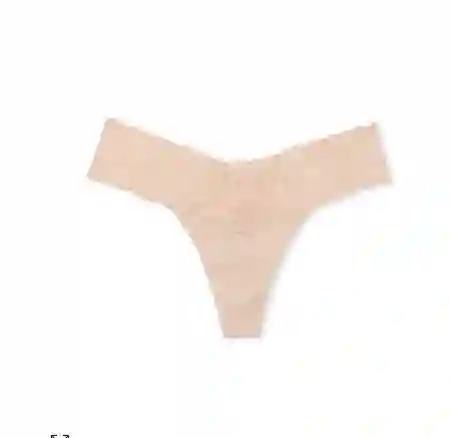 Panty Lace Waist Cotton Thong Talla S - Champagne - Victorias Secret
