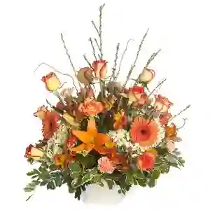 Canasta De Flores Naranjas