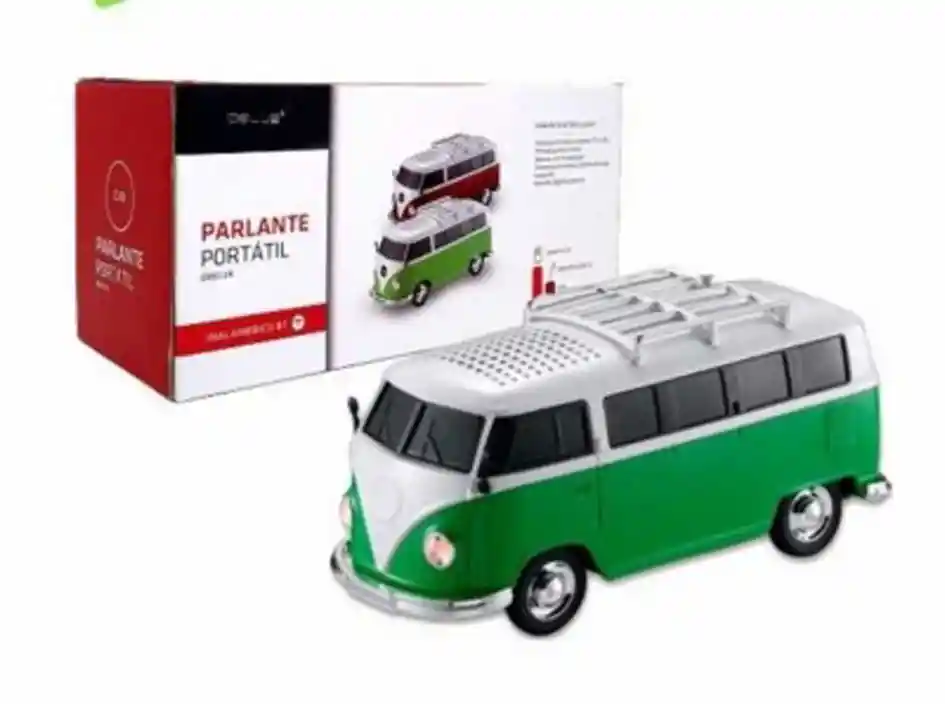 Parlante Portatil Carro Bluetooth Radio Fm Usb Micro Sd Aux Verde