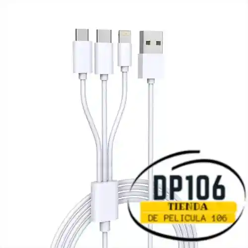 Multi Cable Pulpo 3 En 1 (v8-tipo C-lighting)