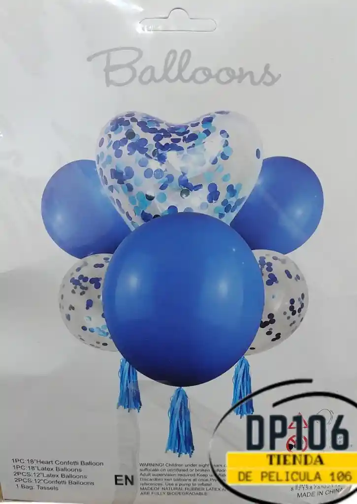 Globos De Decoracion Azul X 6 Und