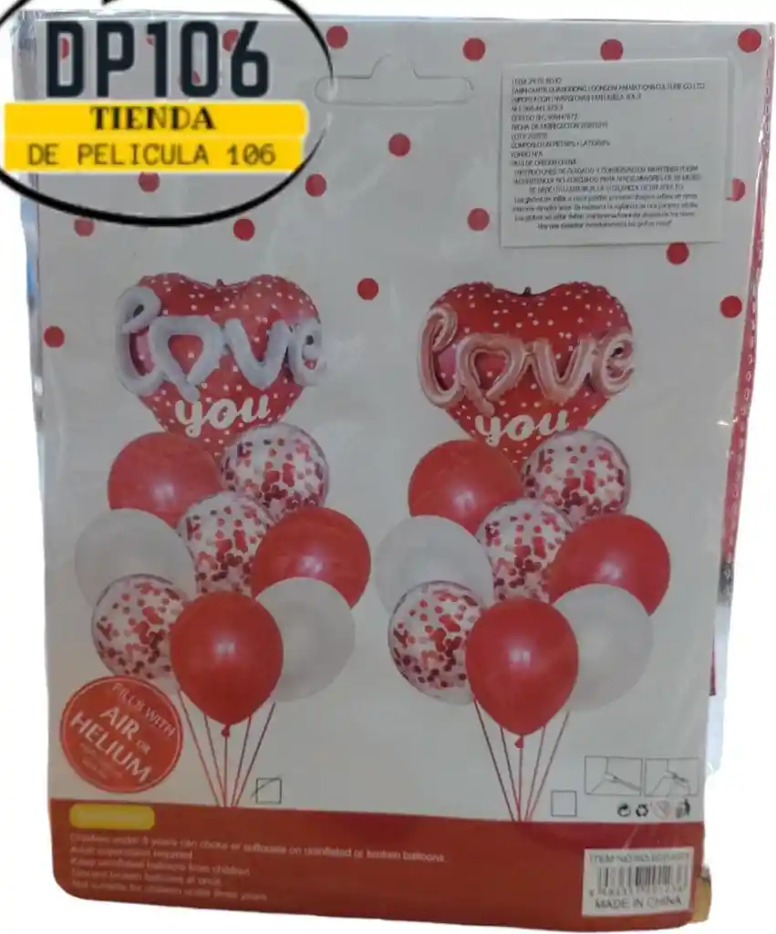 Globos Decoracion Love You X 9 Und