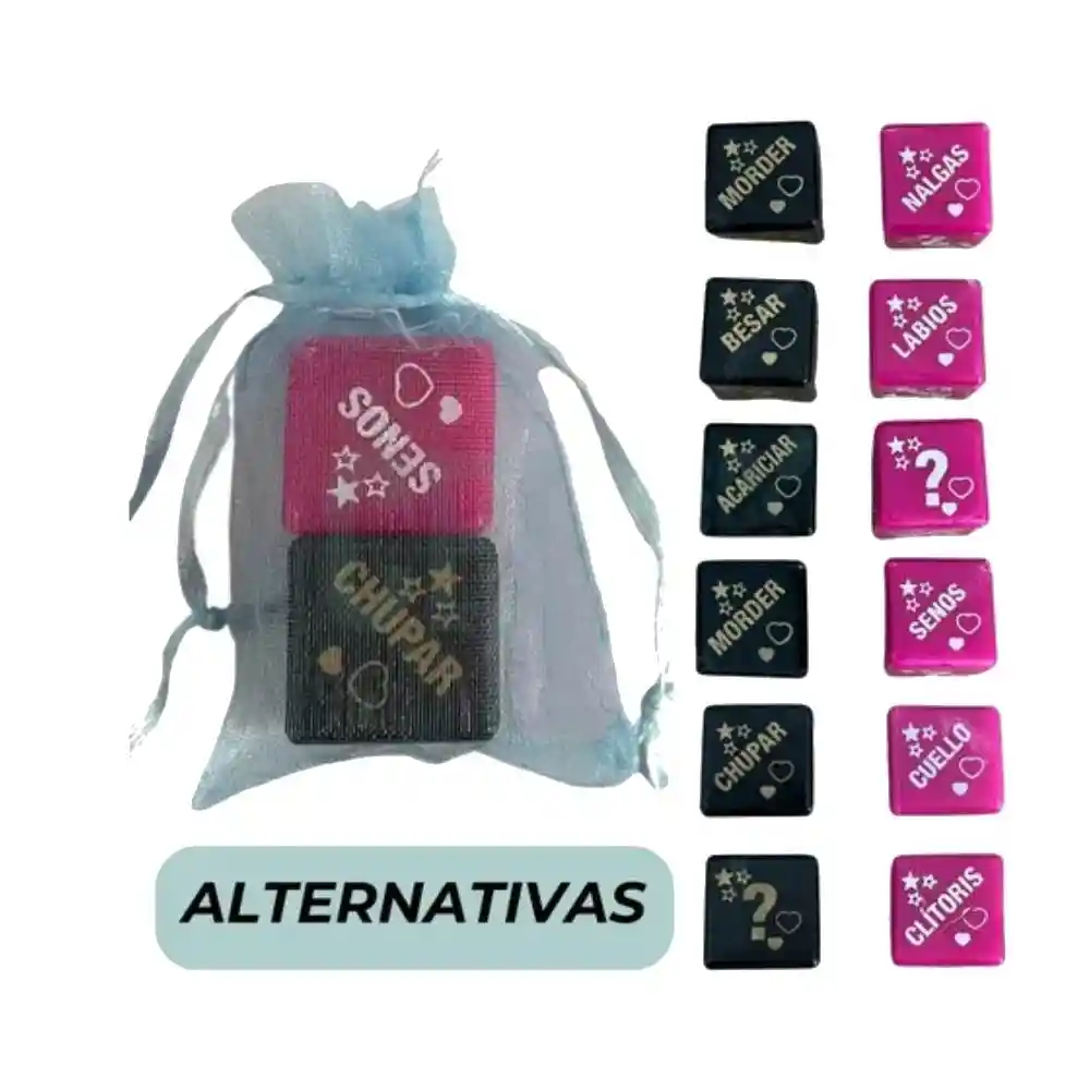 Kit Dados Eróticos Sexuales + Aceite Comestible Saborizado