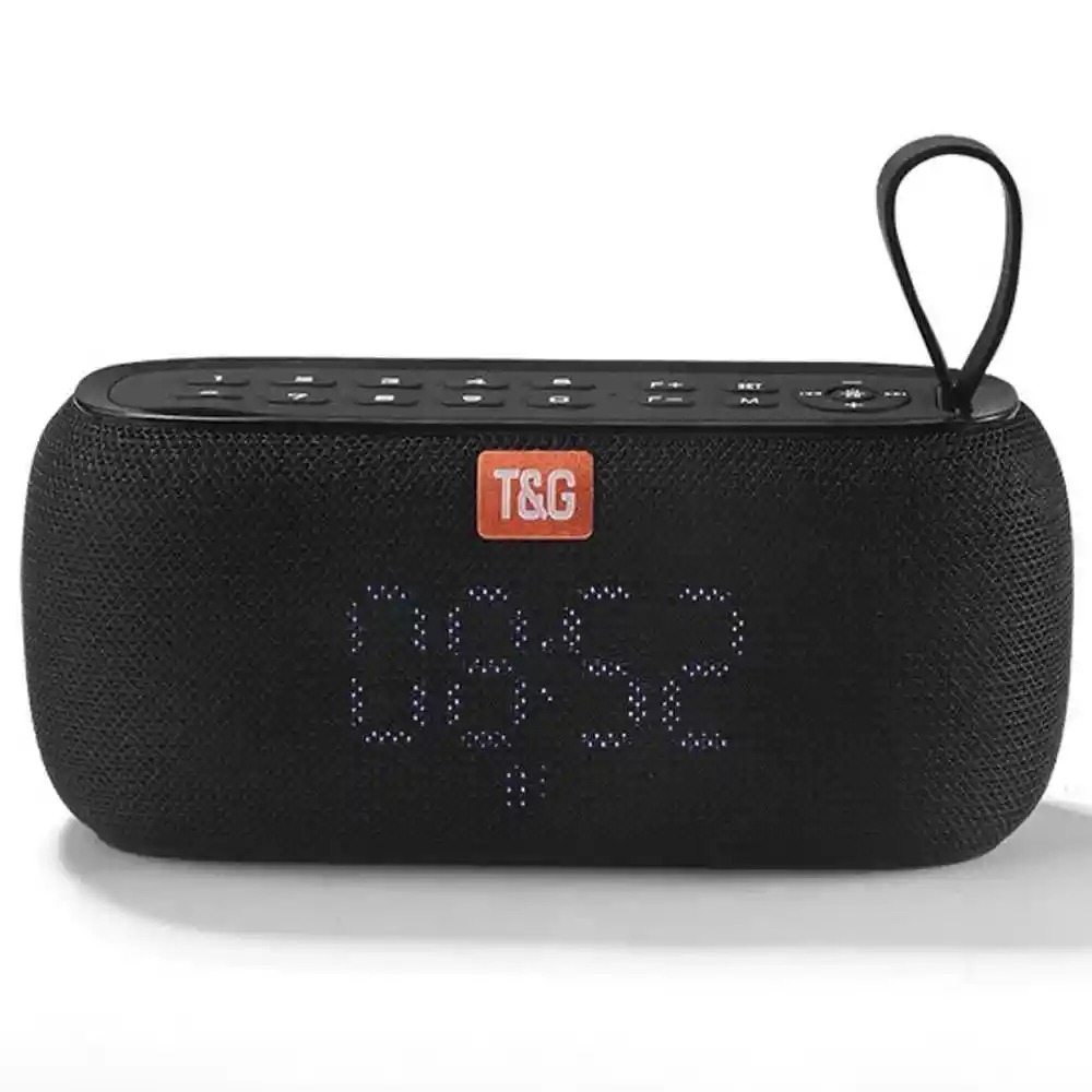 Parlante Inalámbrico Portátil T&g Tg-177 Con Reloj Y Radio