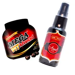 Kit Viagra + Dilatador Anal - Lubricante Silicona + Megavit Potenciador Masculino X 3 Unidades