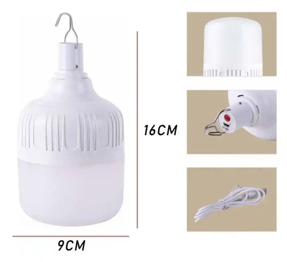 Bombillo Led Recargable Lampara De Emergencia