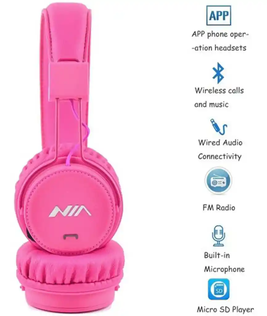 Audifono Bluetooth Nia Original X3 Micro, Sd Radio, Llamadas Rosa