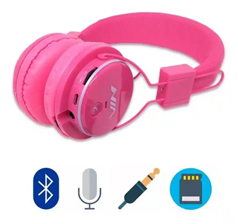 Audifono Bluetooth Nia Original X3 Micro, Sd Radio, Llamadas Rosa