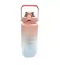 Termo Botella De Agua Motivacional Con Pitillo 2 Litros + Sticker