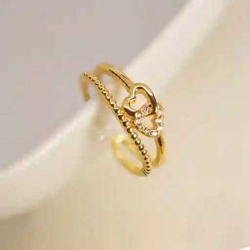 Anillo Amor Eterno Graduable- Baño Oro 18k