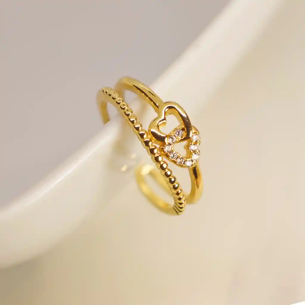 Anillo Amor Eterno Graduable- Baño Oro 18k