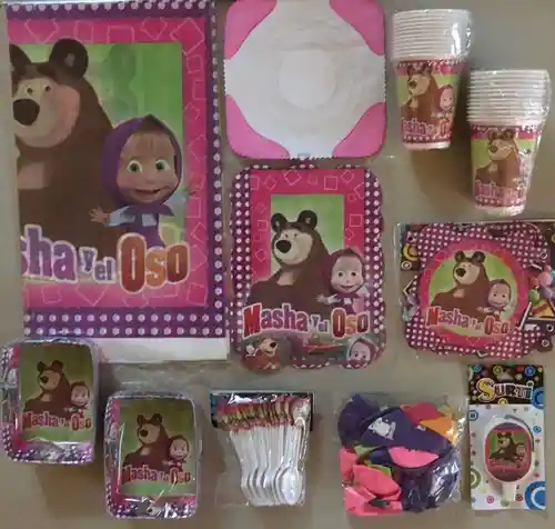 Kit Decoración Fiesta Cumpleaños Masha Y El Oso