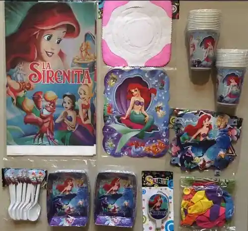 Kit Decoración Fiesta Cumpleaños Sirenita