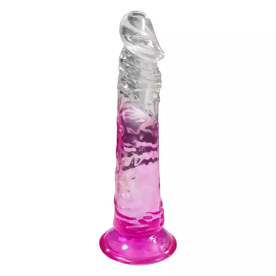 Dildo Consolador Color Degrade Genérico Gel Flexible Con Ventosa