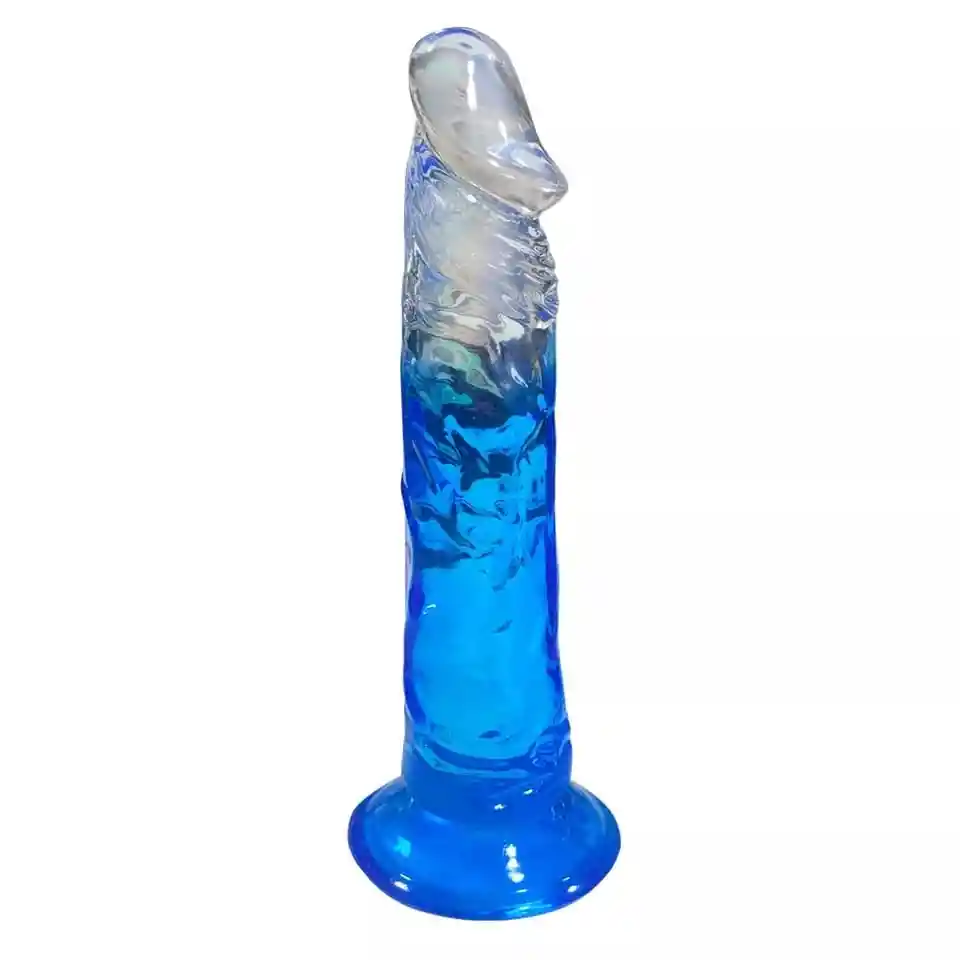 Dildo Consolador Color Degrade Genérico Gel Flexible Con Ventosa