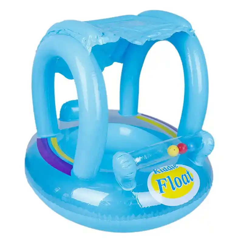 Bote Flotador Inflable Techo Bebé Azul Niño Para Piscina