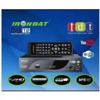 Decodificador Tdt Digital Dv3 T2 Marca Ironbat