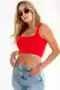 Crop Top Cuadrado Rojo Talla S/m