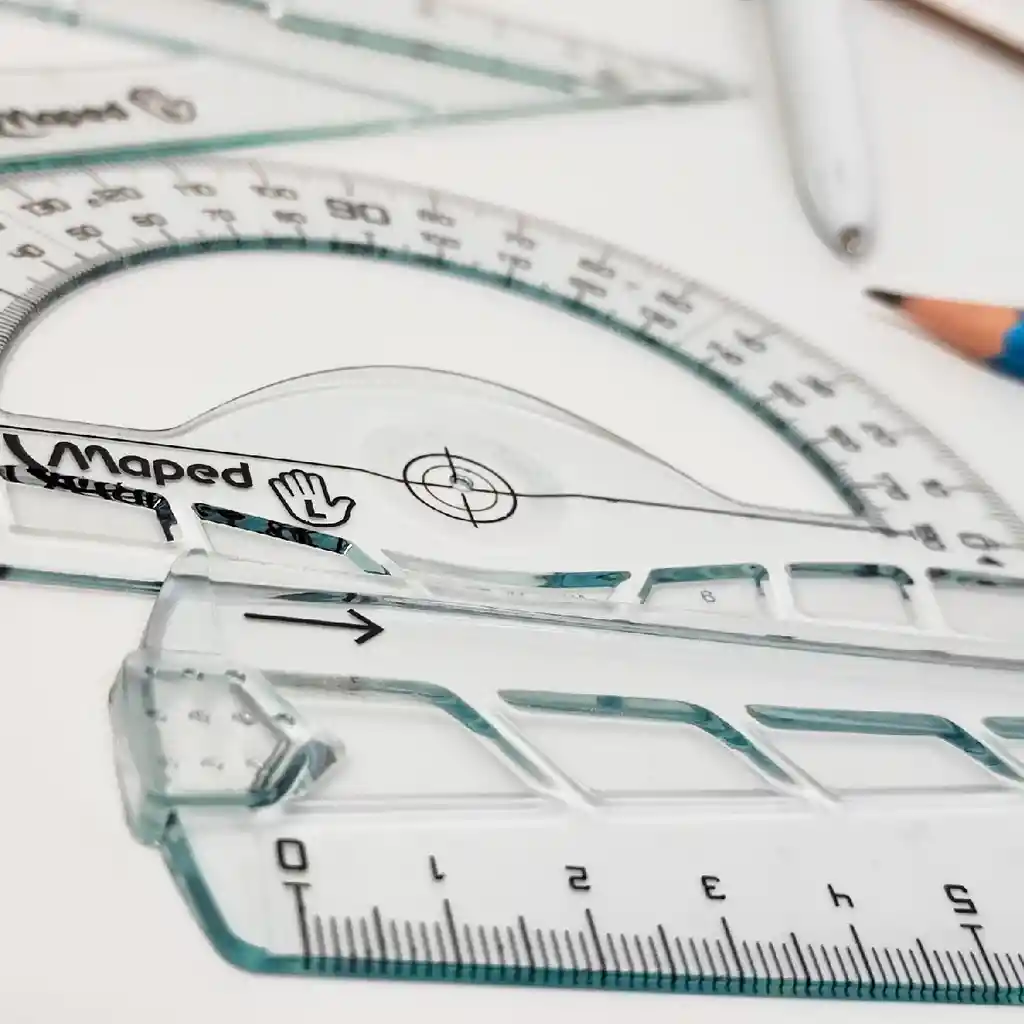 Kit Geométrico Maped Zurdos X3 Regla Escuadra Transportador
