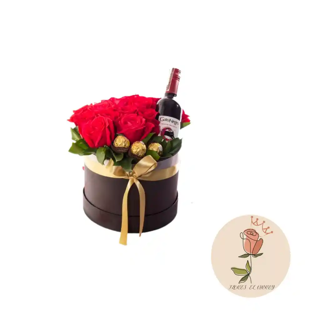 Rosas Rojas, Vino Gato Negro Fererro Rocher Ten Un Feliz Dia Mujer Hermosa