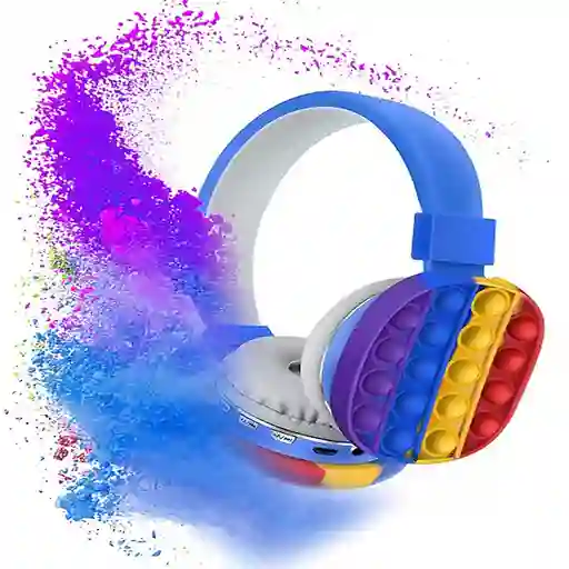 Audífonos Bluetooth Inálambricos Push Popit Antiestrés Niños Azul