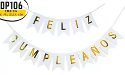 Feston De Feliz Cumpleaños Plata