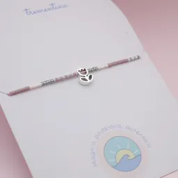 Pulsera Mostacilla Tulipán En Plata