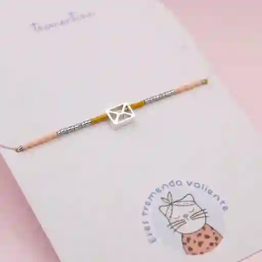 Pulsera Mostacilla Sobre 💌 En Plata