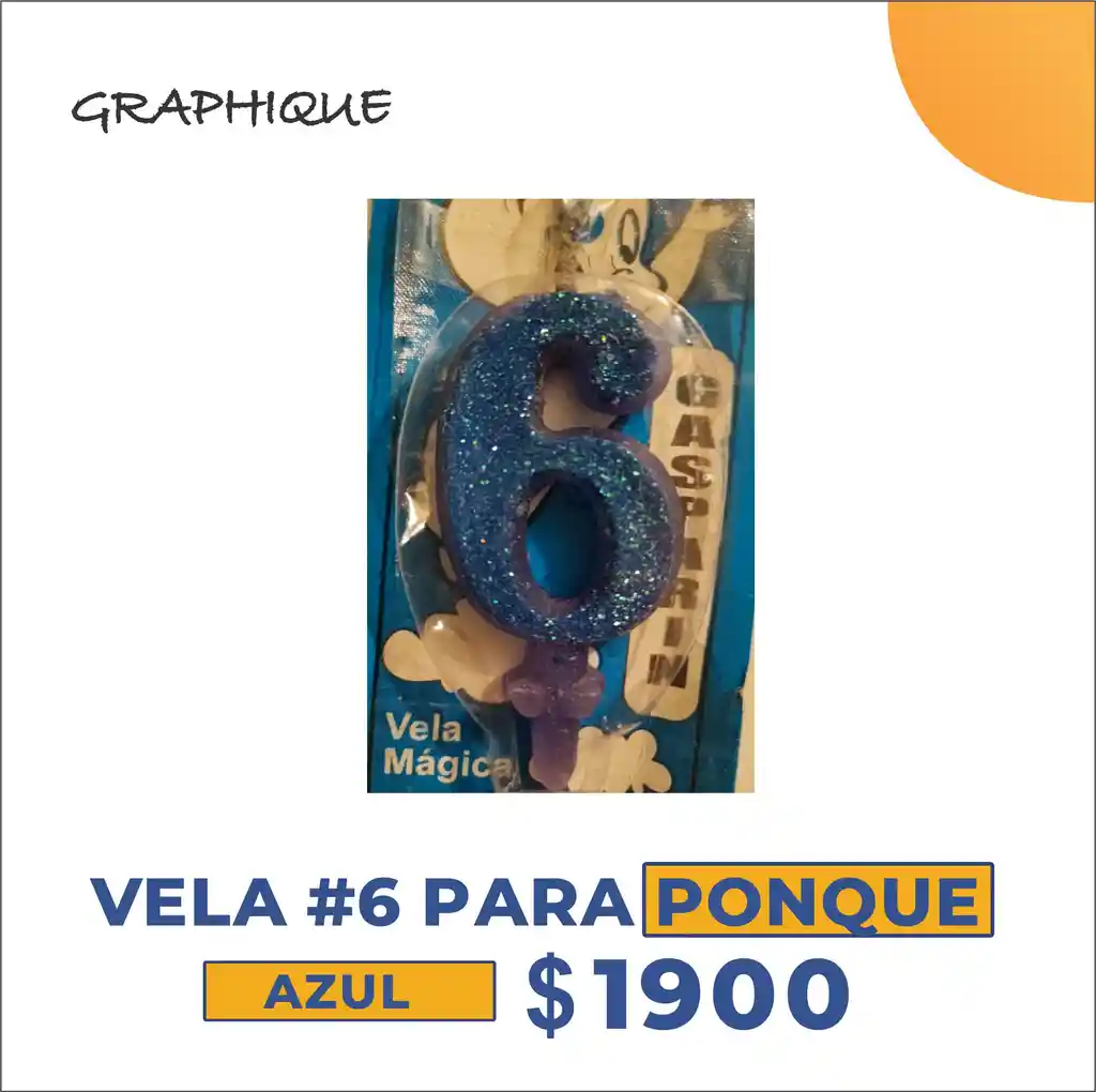 Vela #6 Para Ponque Azul