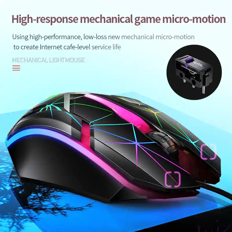 Mouse Gamer G6 Óptico, Con Cable, Led Multicolor, Ergonómico