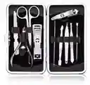 Set De Manicura Manicure X10 Piezas En Acero, Estuche Viajero