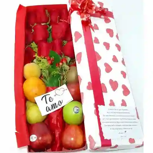 Caja De Rosas Y Frutas
