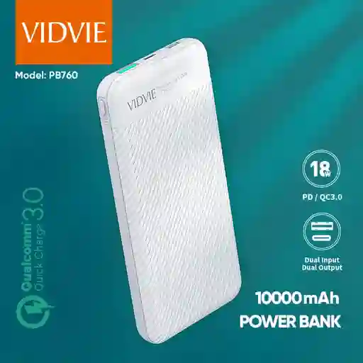 Power Bank Bateria Externa Vidvie Pb760