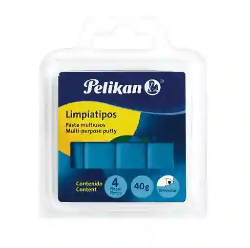 Pasta Limpiatipos Azul Pelikan Blister X 4 Piezas