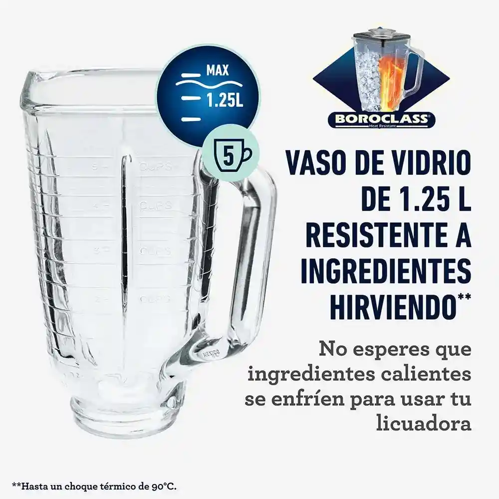 Licuadora Oster Blst4655 1.25 L 700 W 3 Vel Vaso Vidrio Gris