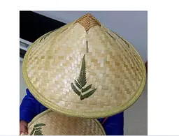 Sombrero Chino Bambu Artesanal Tejido A Mano Lujo Unisex Sol